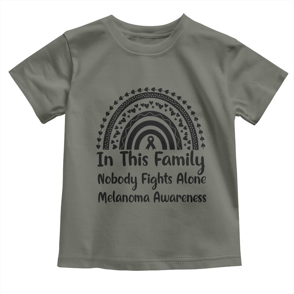 In This Family Nobody Fights Alone Toddler T Shirt Melanoma Warrior Support
