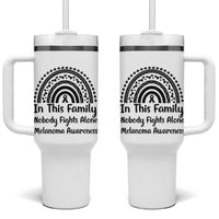In This Family Nobody Fights Alone Tumbler With Handle Melanoma Warrior Support