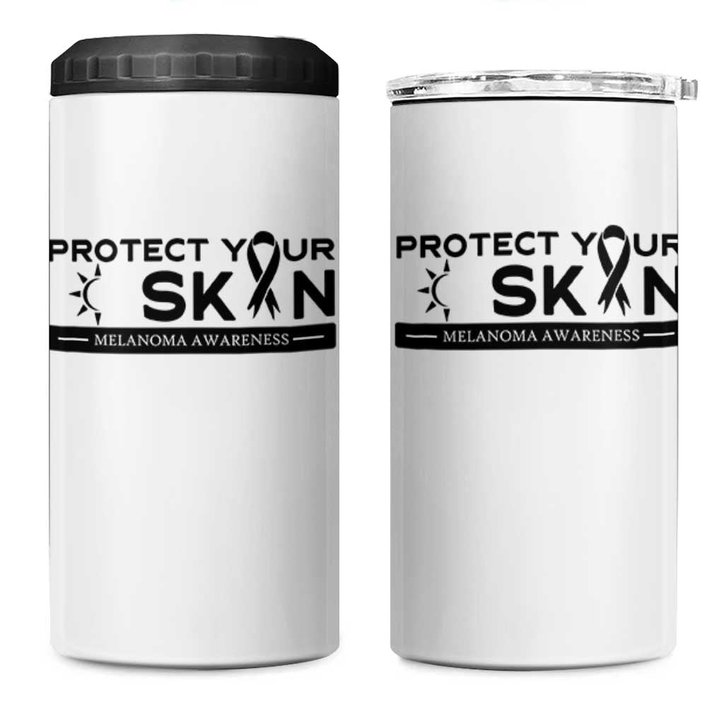 Melanoma Prevention Awareness 4 in 1 Can Cooler Tumbler Protect Your Skin