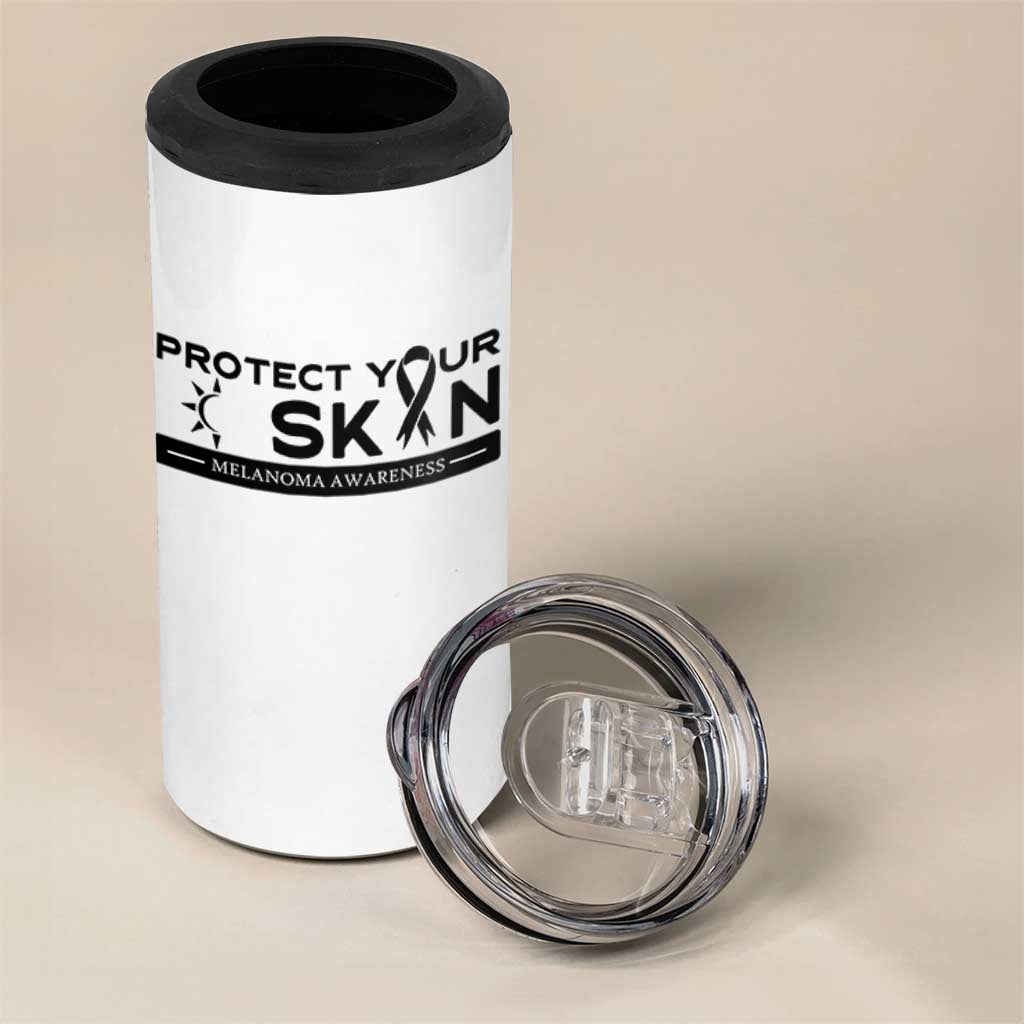 Melanoma Prevention Awareness 4 in 1 Can Cooler Tumbler Protect Your Skin