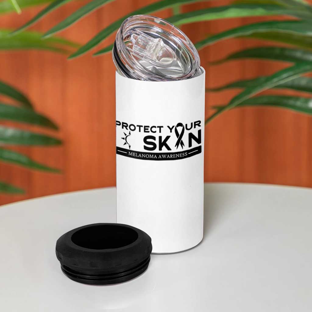 Melanoma Prevention Awareness 4 in 1 Can Cooler Tumbler Protect Your Skin