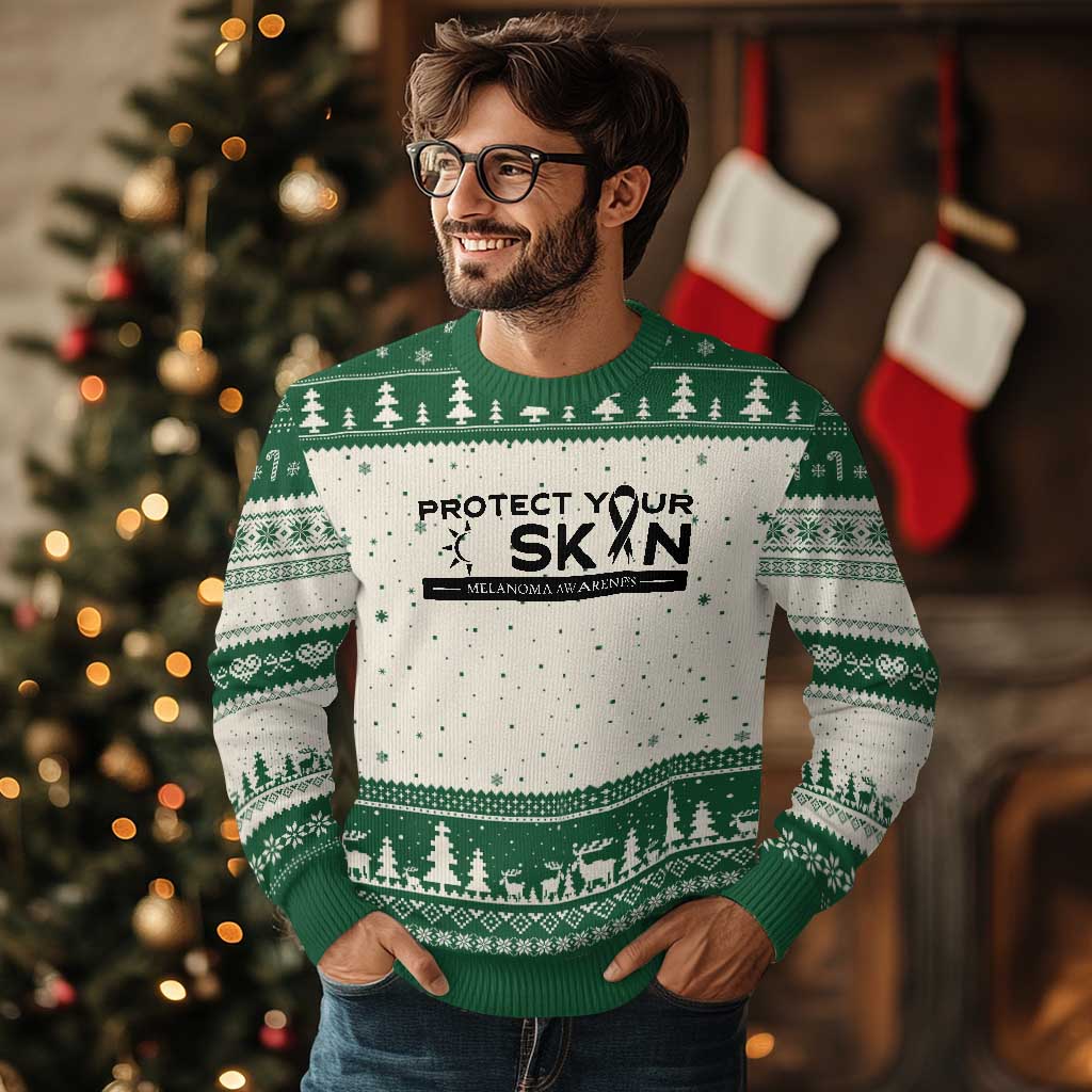 Melanoma Prevention Awareness Ugly Christmas Sweater Protect Your Skin