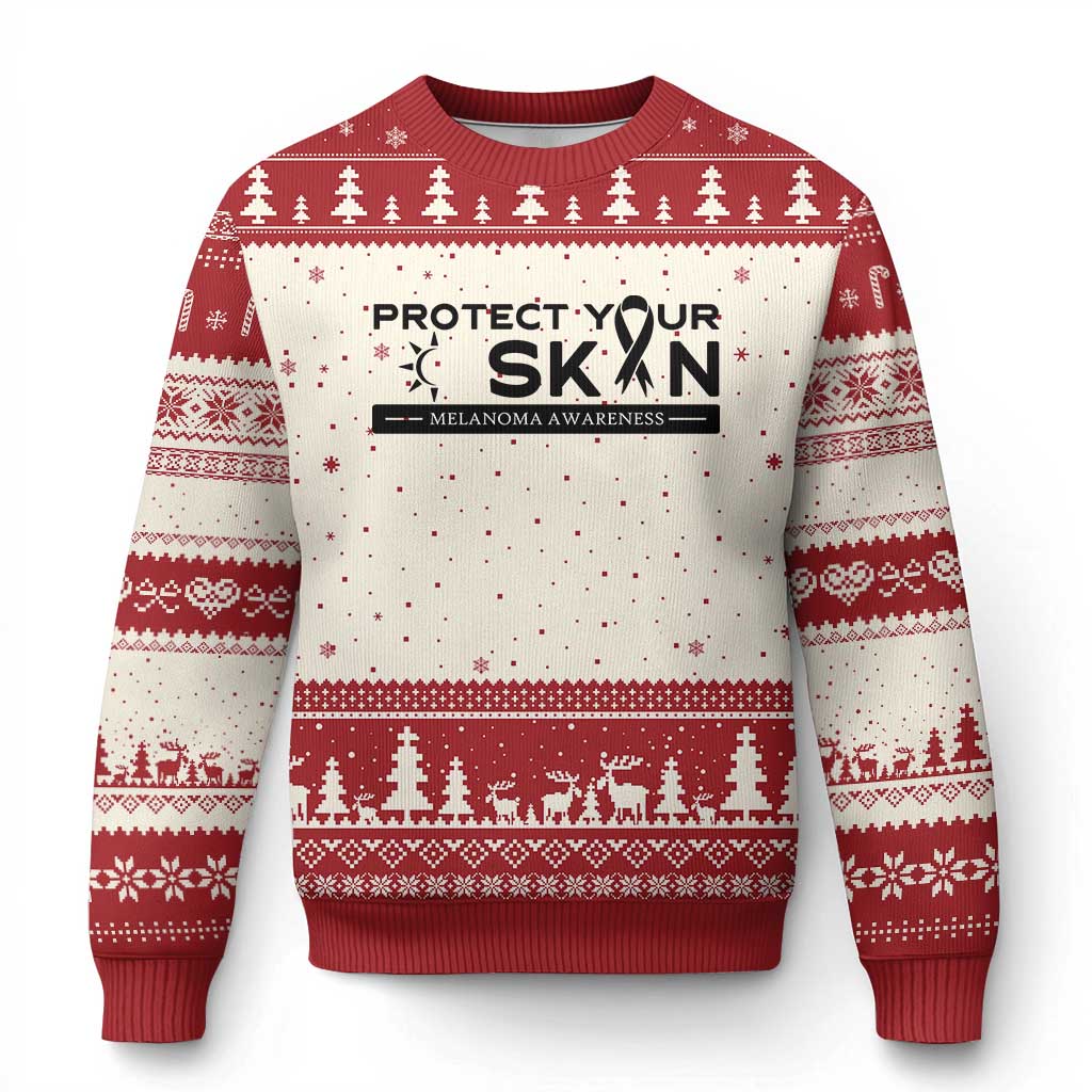 Melanoma Prevention Awareness Ugly Christmas Sweater Protect Your Skin