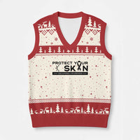 Melanoma Prevention Awareness V-Neck Knit Sweater Vest Protect Your Skin