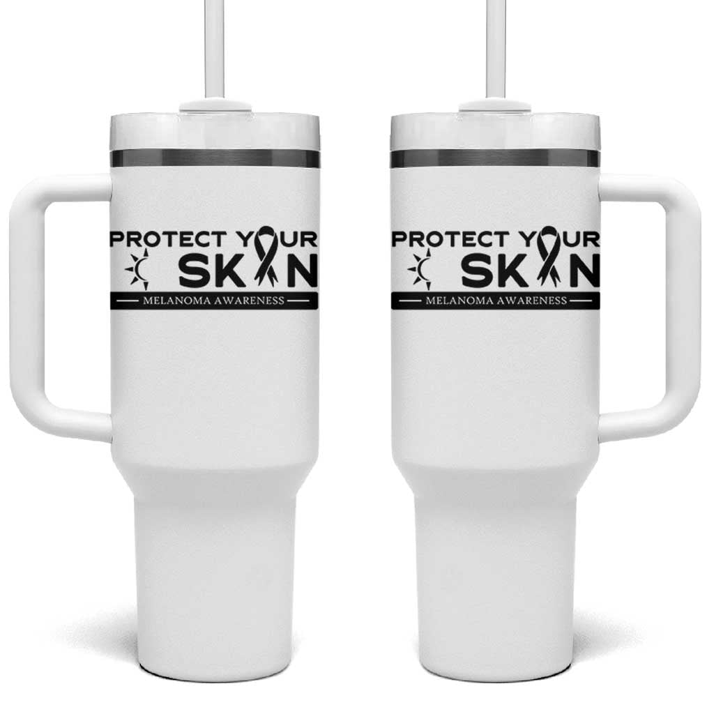 Melanoma Prevention Awareness Tumbler With Handle Protect Your Skin
