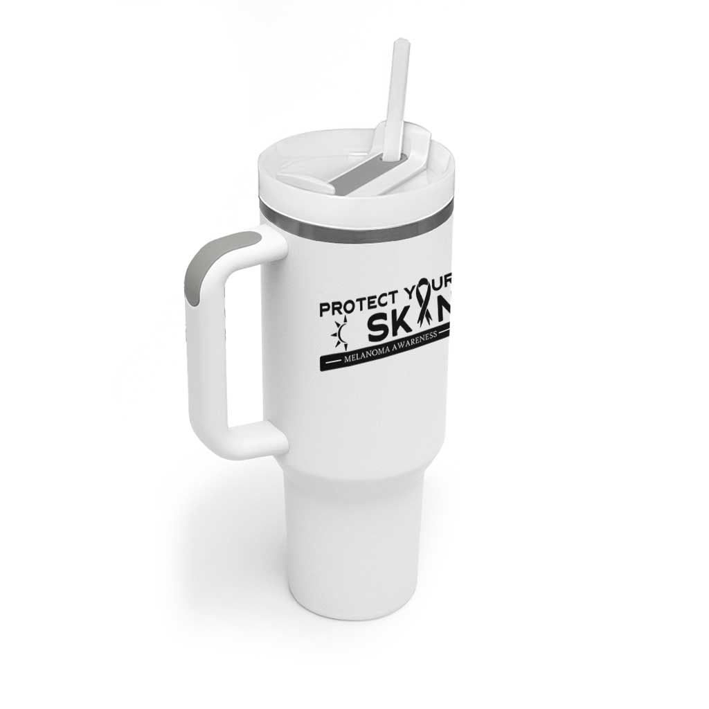 Melanoma Prevention Awareness Tumbler With Handle Protect Your Skin