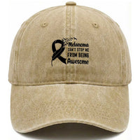 Melanoma Cant Stop Me From Being Awesome Washed Cotton Baseball Cap Support Squad Gift