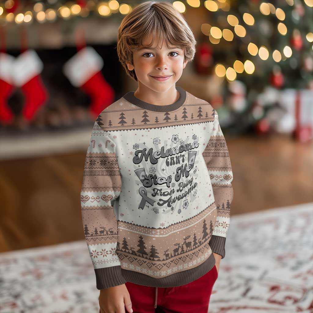 Melanoma Awareness Support Squad Ugly Christmas Sweater Melanoma Can't Stop Me