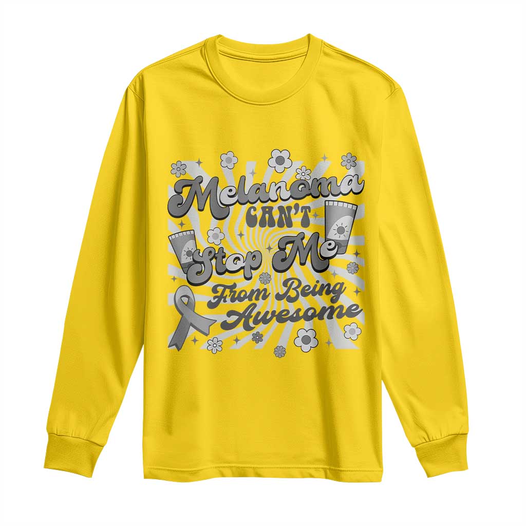 Melanoma Awareness Support Squad Long Sleeve Shirt Melanoma Can't Stop Me