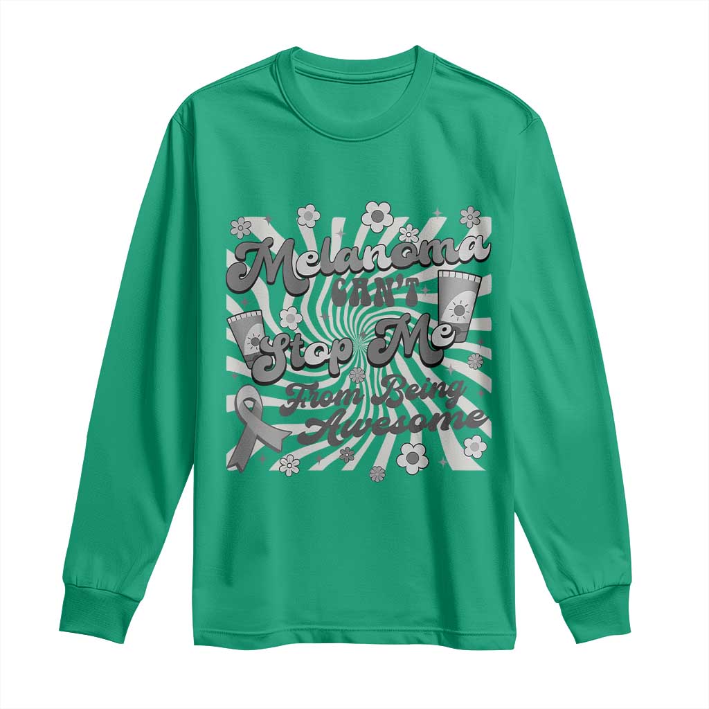 Melanoma Awareness Support Squad Long Sleeve Shirt Melanoma Can't Stop Me