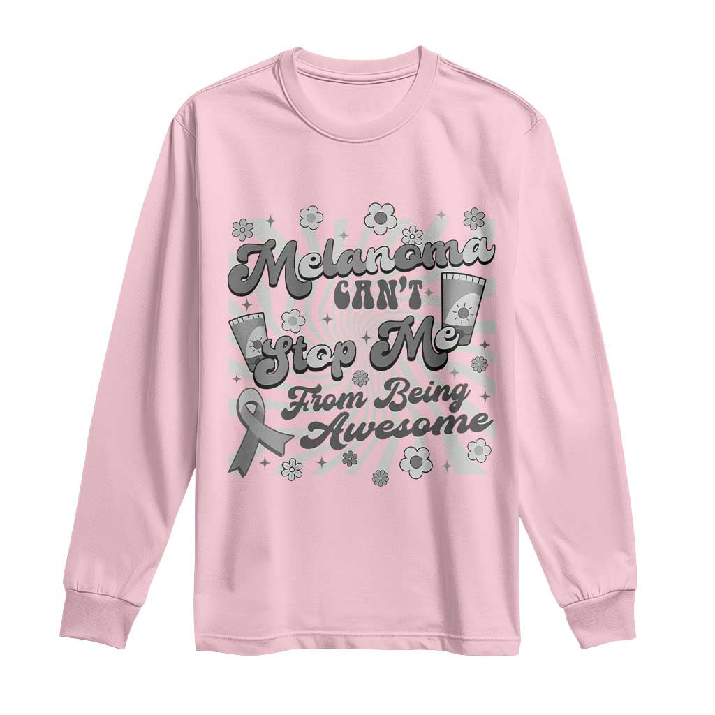 Melanoma Awareness Support Squad Long Sleeve Shirt Melanoma Can't Stop Me