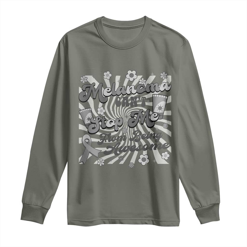 Melanoma Awareness Support Squad Long Sleeve Shirt Melanoma Can't Stop Me