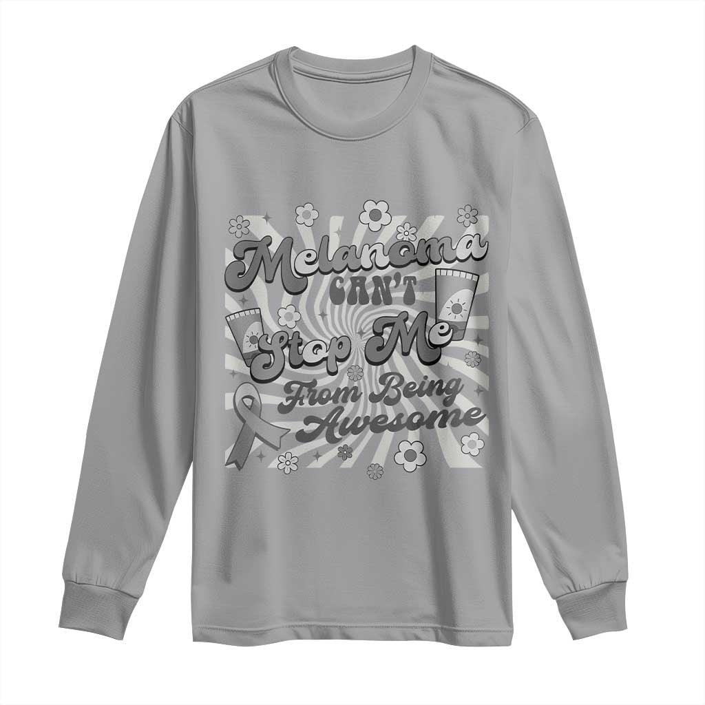 Melanoma Awareness Support Squad Long Sleeve Shirt Melanoma Can't Stop Me