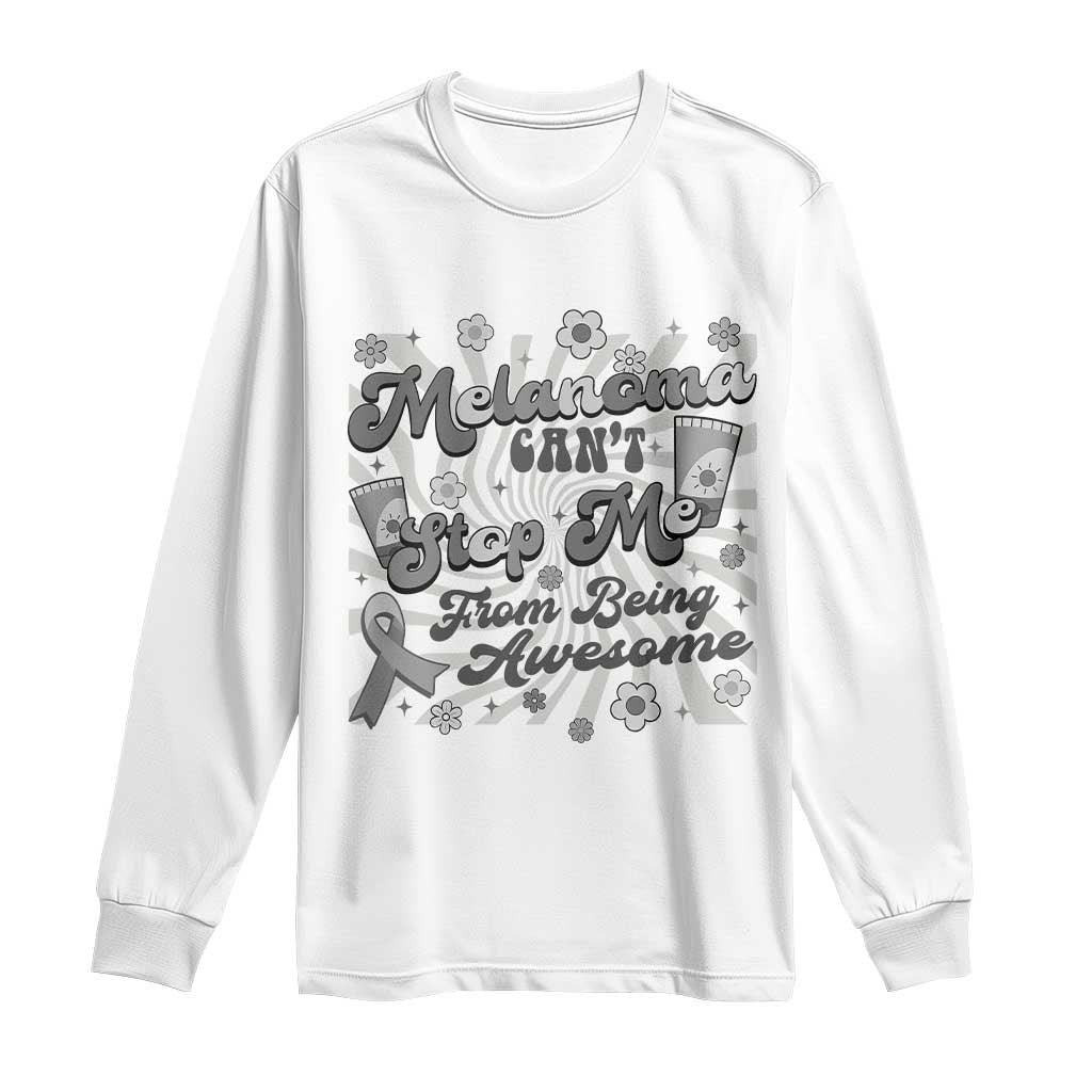 Melanoma Awareness Support Squad Long Sleeve Shirt Melanoma Can't Stop Me