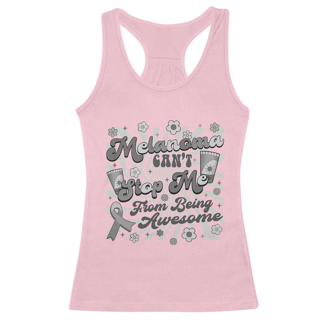 Melanoma Awareness Support Squad Racerback Tank Top Melanoma Can't Stop Me