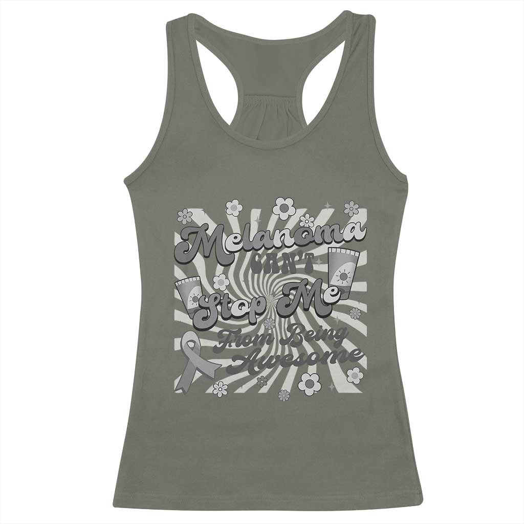 Melanoma Awareness Support Squad Racerback Tank Top Melanoma Can't Stop Me
