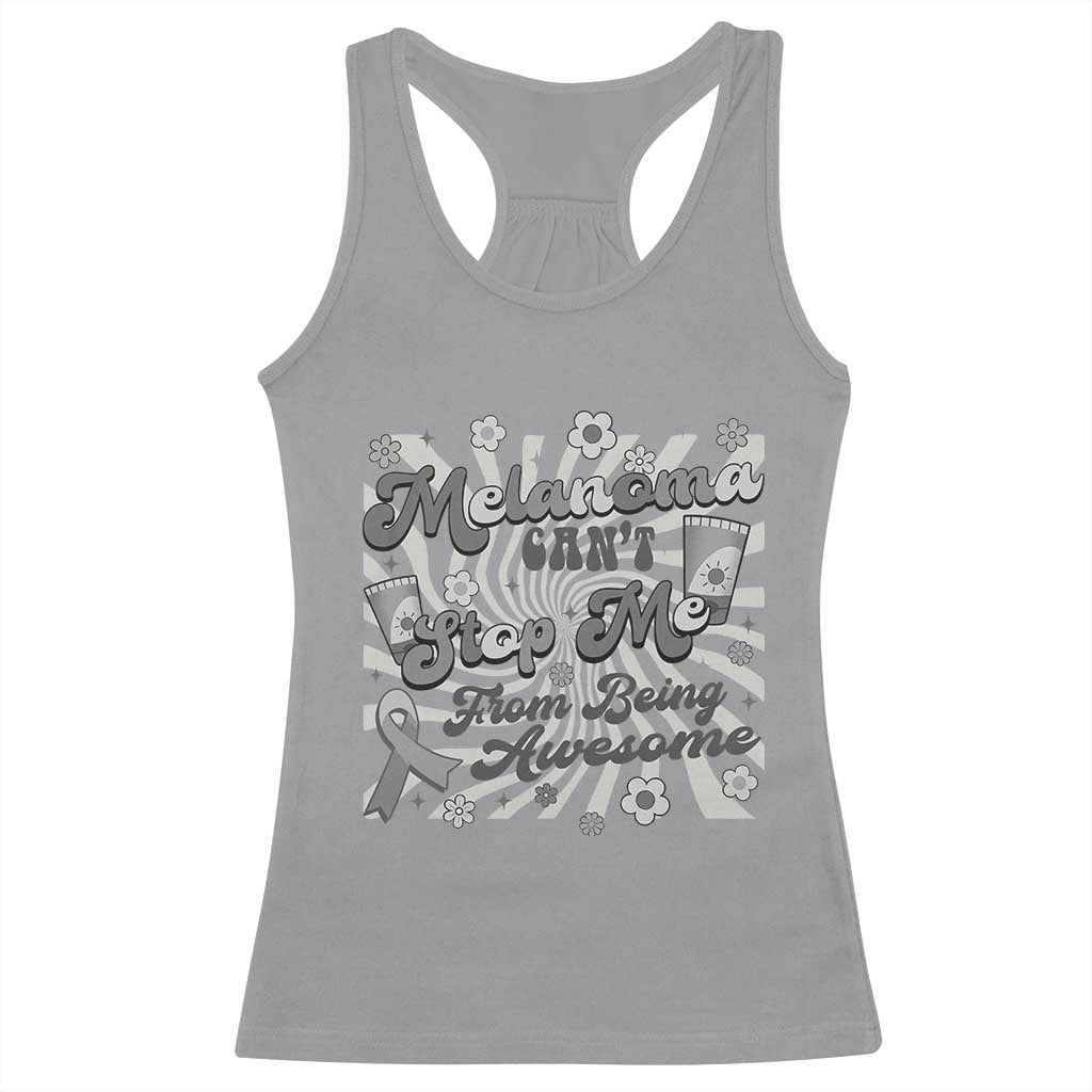 Melanoma Awareness Support Squad Racerback Tank Top Melanoma Can't Stop Me