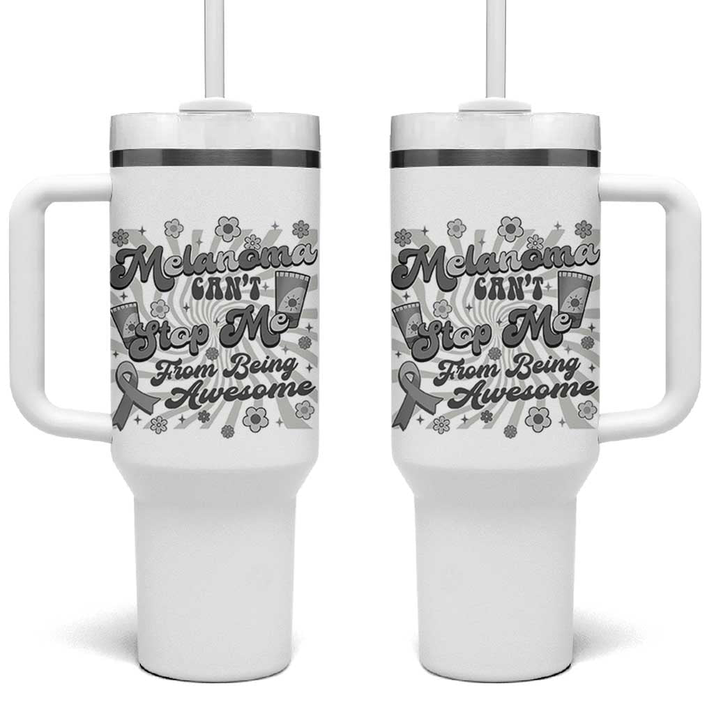 Melanoma Awareness Support Squad Tumbler With Handle Melanoma Can't Stop Me