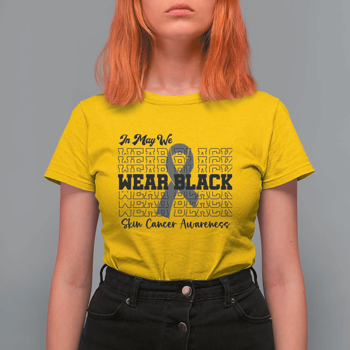 Skin Cancer Awareness Month T Shirt For Women In May We Wear Black