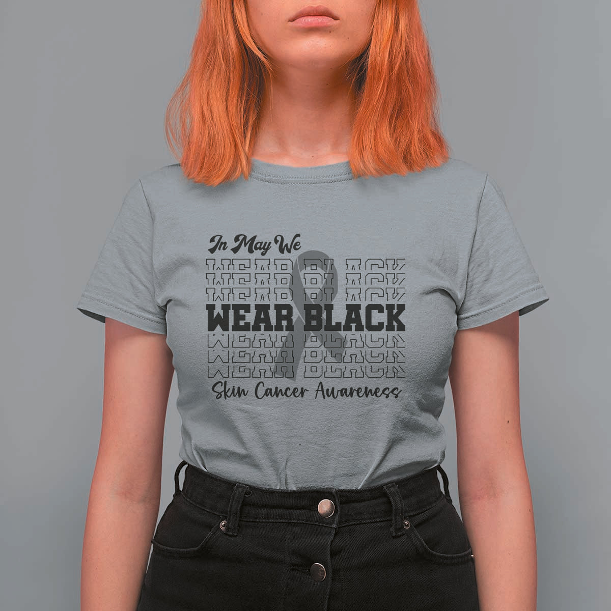 Skin Cancer Awareness Month T Shirt For Women In May We Wear Black