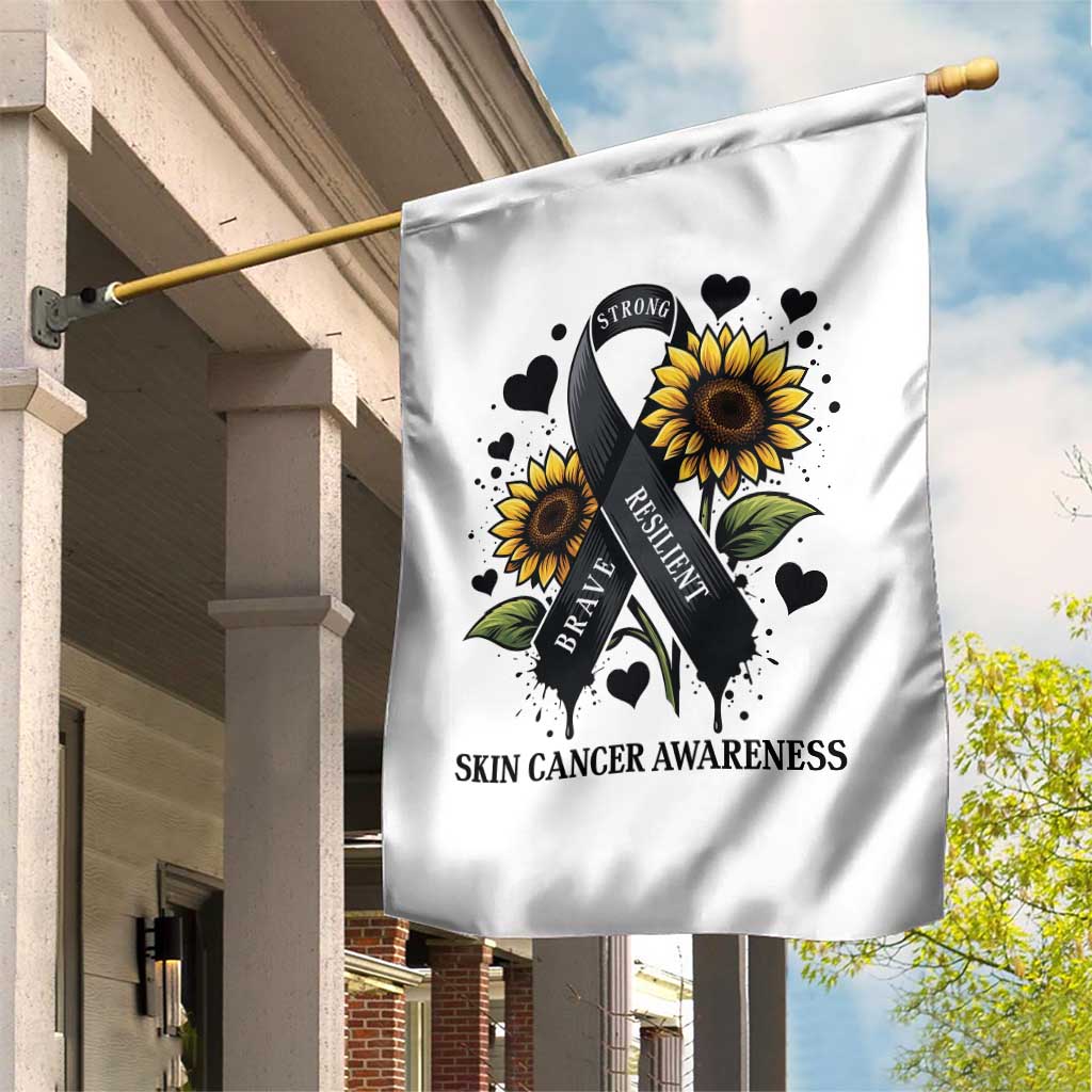 Sunflower Skin Cancer Awareness Garden Flag Brave Strong Resilient