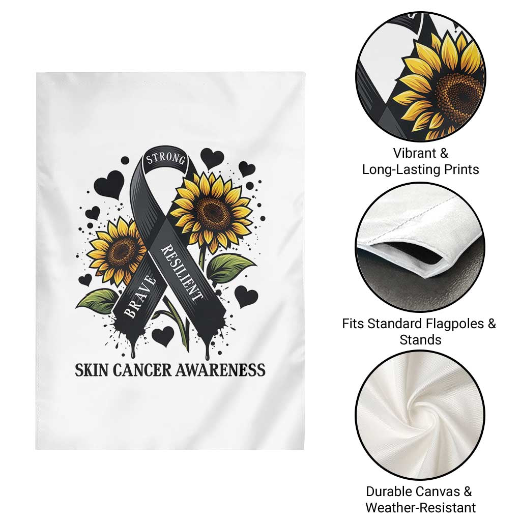Sunflower Skin Cancer Awareness Garden Flag Brave Strong Resilient