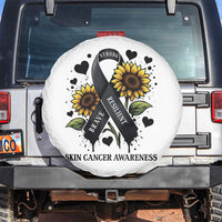 Sunflower Skin Cancer Awareness Spare Tire Cover Brave Strong Resilient