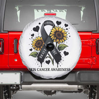 Sunflower Skin Cancer Awareness Spare Tire Cover Brave Strong Resilient