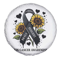 Sunflower Skin Cancer Awareness Spare Tire Cover Brave Strong Resilient