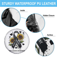 Sunflower Skin Cancer Awareness Spare Tire Cover Brave Strong Resilient