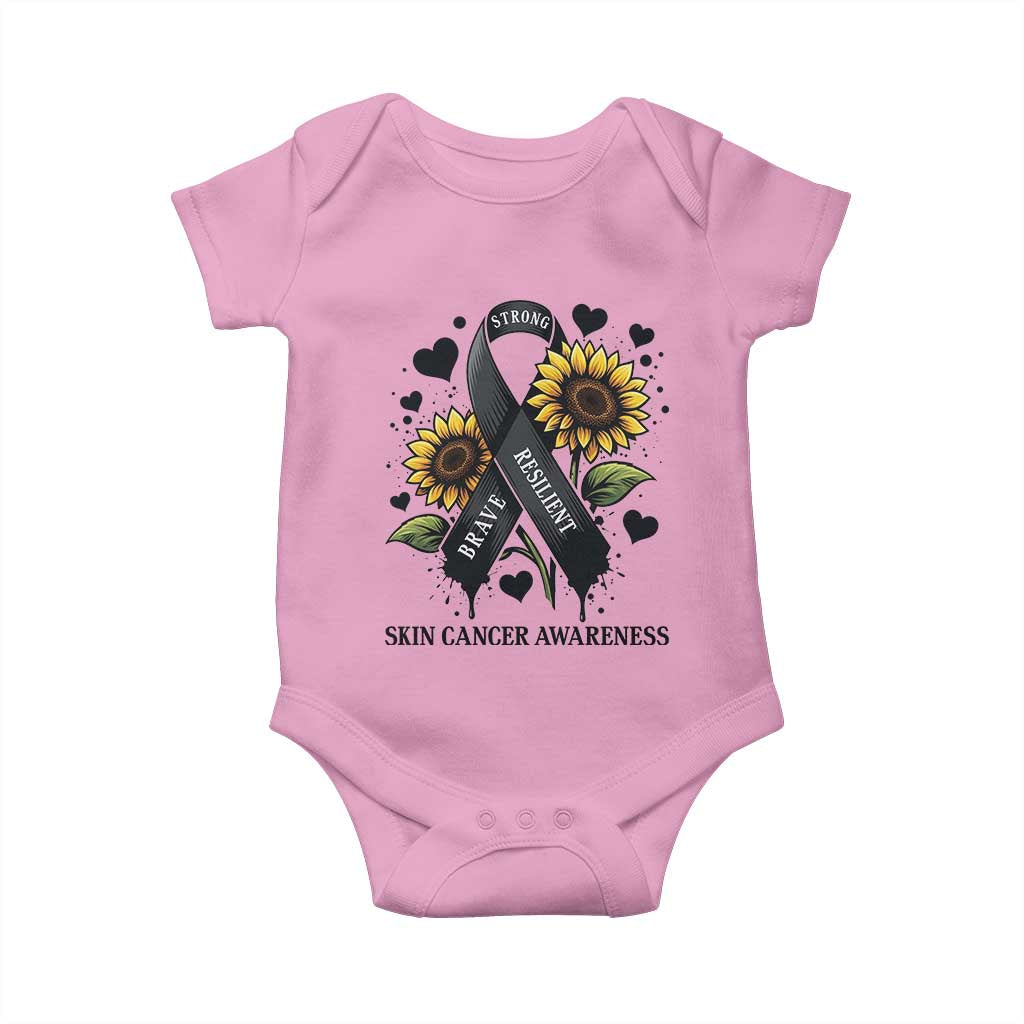 Sunflower Skin Cancer Awareness Baby Onesie Brave Strong Resilient