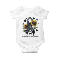 Sunflower Skin Cancer Awareness Baby Onesie Brave Strong Resilient