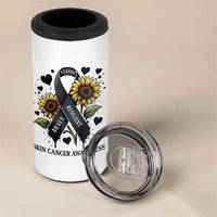 Sunflower Skin Cancer Awareness 4 in 1 Can Cooler Tumbler Brave Strong Resilient