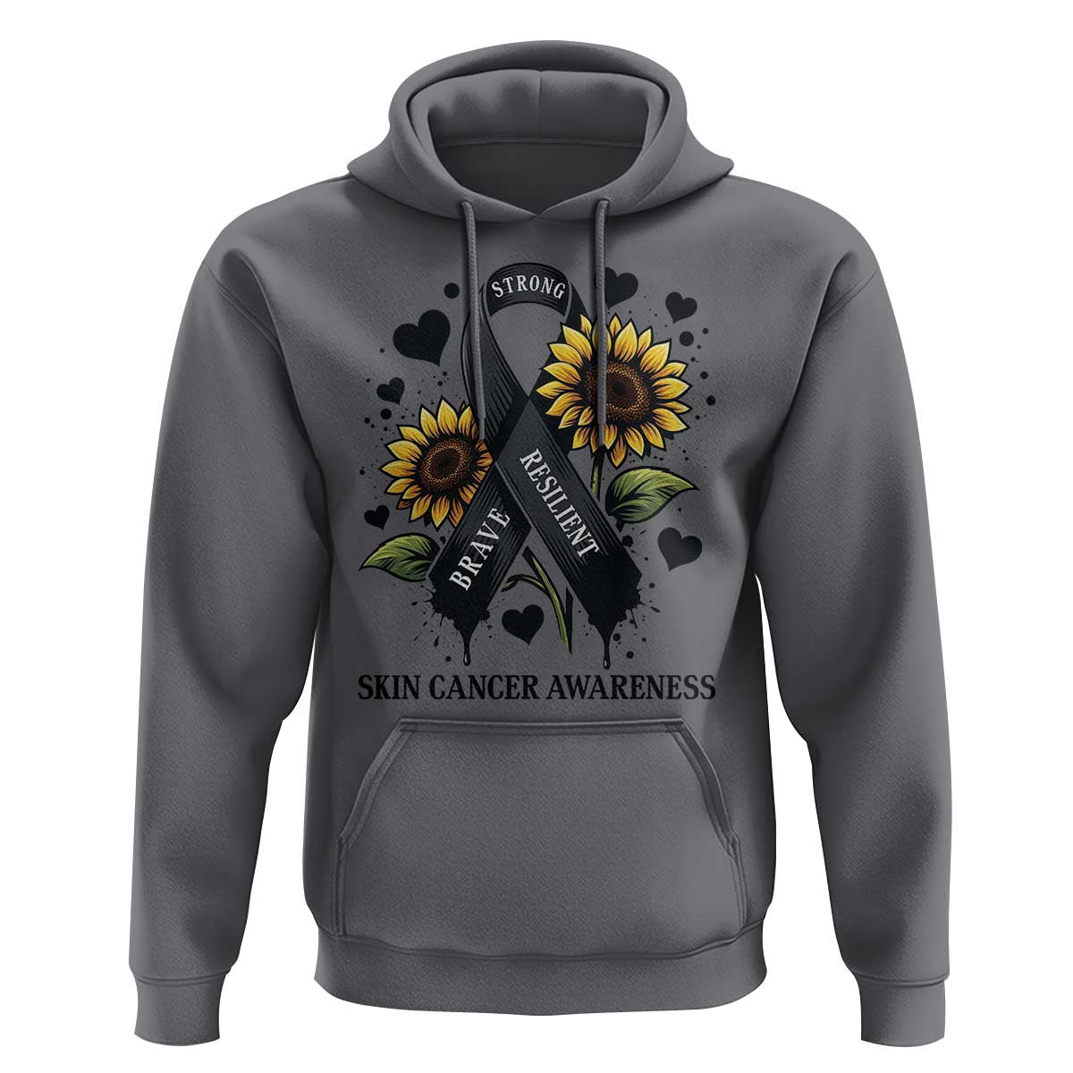Sunflower Skin Cancer Awareness Hoodie Brave Strong Resilient