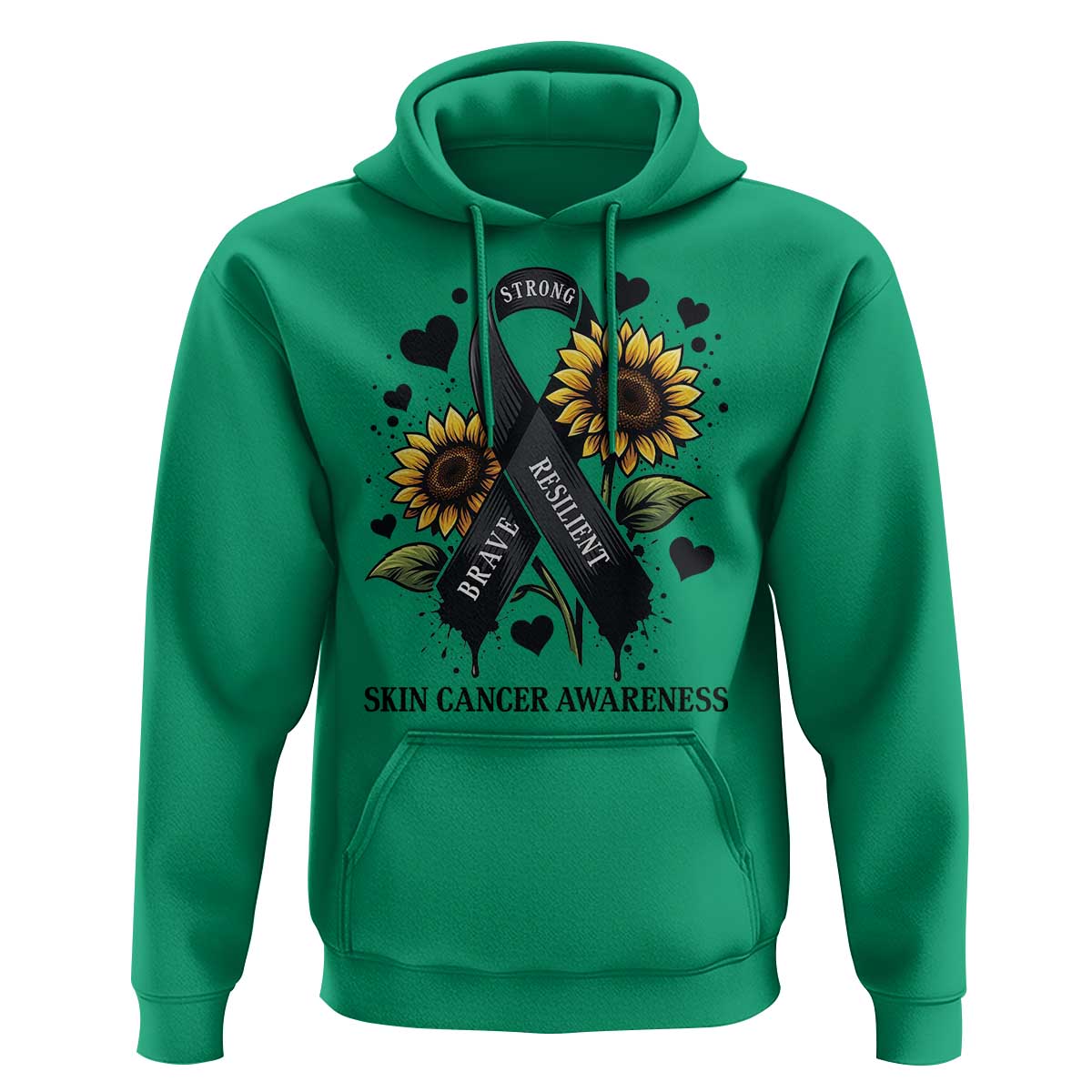 Sunflower Skin Cancer Awareness Hoodie Brave Strong Resilient