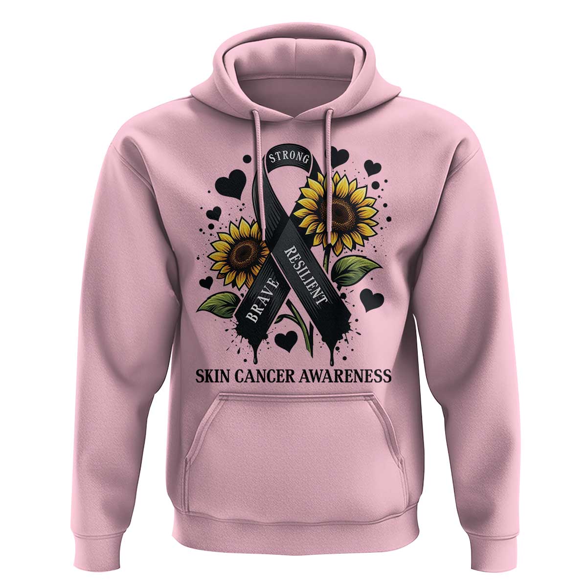 Sunflower Skin Cancer Awareness Hoodie Brave Strong Resilient