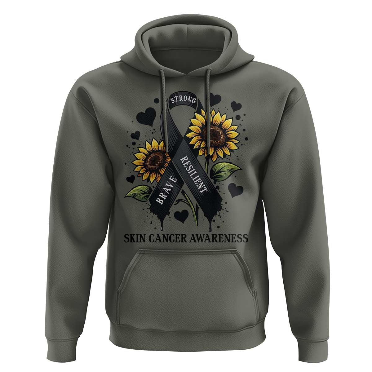 Sunflower Skin Cancer Awareness Hoodie Brave Strong Resilient