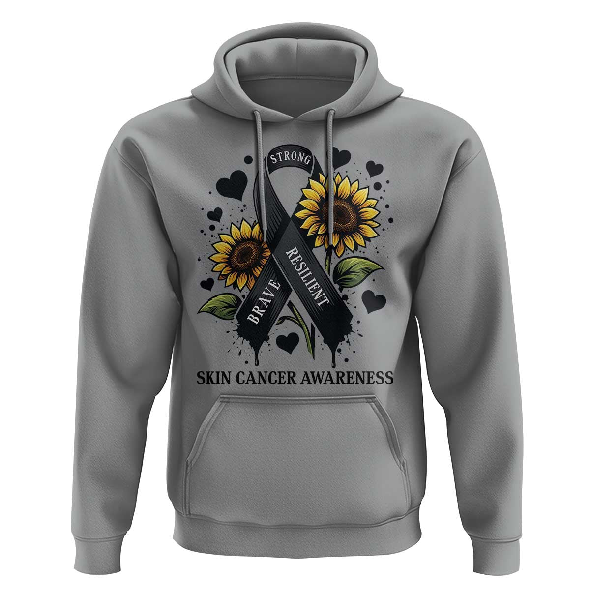 Sunflower Skin Cancer Awareness Hoodie Brave Strong Resilient