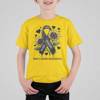 Sunflower Skin Cancer Awareness T Shirt For Kid Brave Strong Resilient