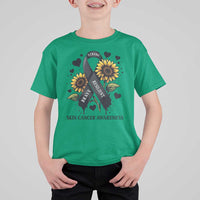 Sunflower Skin Cancer Awareness T Shirt For Kid Brave Strong Resilient