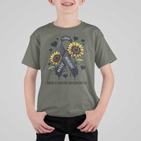 Sunflower Skin Cancer Awareness T Shirt For Kid Brave Strong Resilient