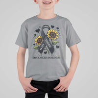 Sunflower Skin Cancer Awareness T Shirt For Kid Brave Strong Resilient