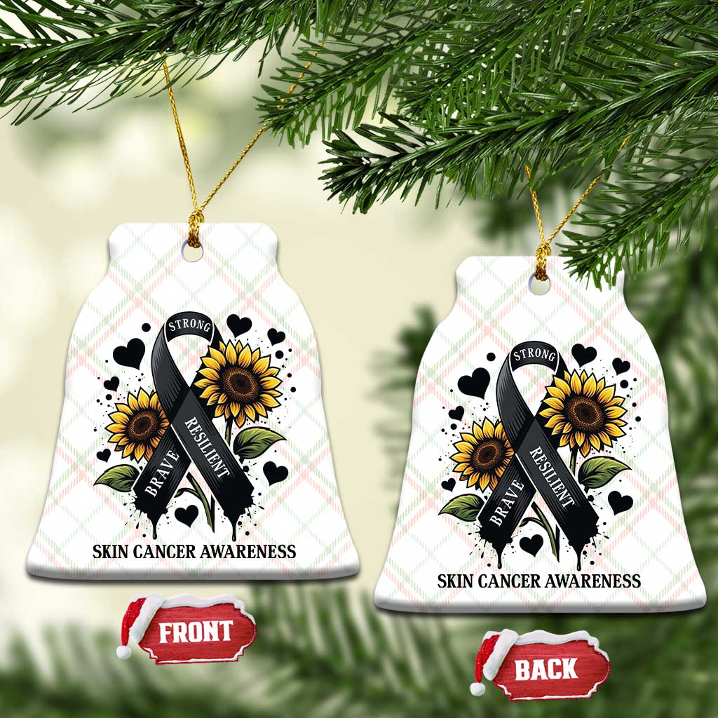 Sunflower Skin Cancer Awareness Ceramic Ornament Brave Strong Resilient