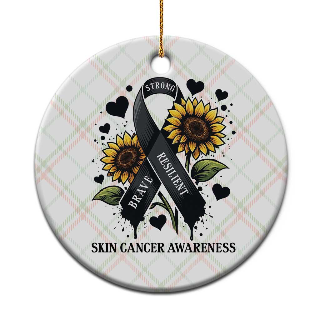 Sunflower Skin Cancer Awareness Ceramic Ornament Brave Strong Resilient