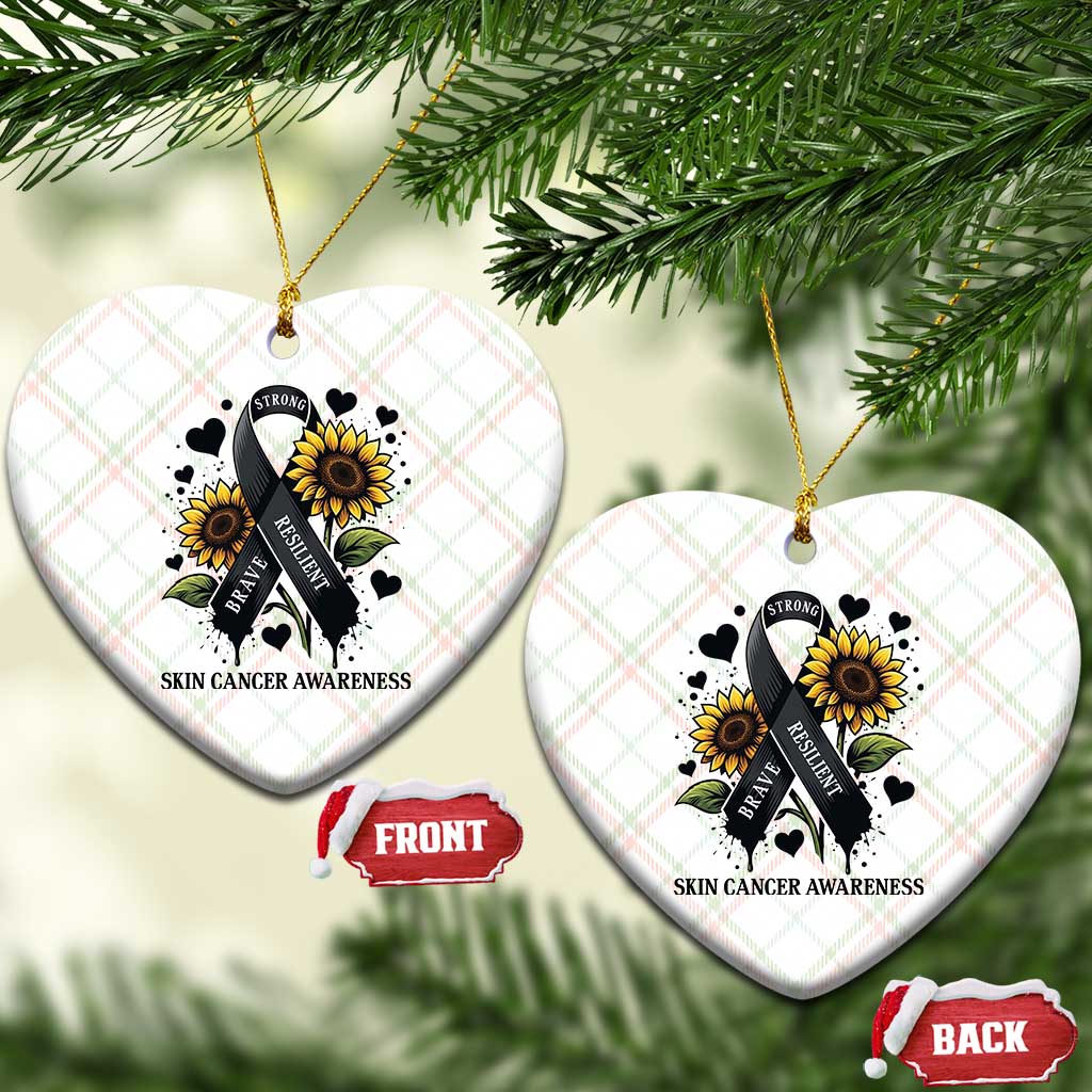 Sunflower Skin Cancer Awareness Ceramic Ornament Brave Strong Resilient