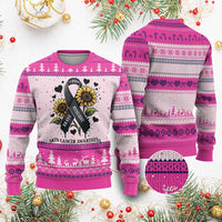 Sunflower Skin Cancer Awareness Ugly Christmas Sweater Brave Strong Resilient