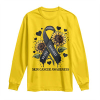 Sunflower Skin Cancer Awareness Long Sleeve Shirt Brave Strong Resilient