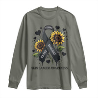Sunflower Skin Cancer Awareness Long Sleeve Shirt Brave Strong Resilient