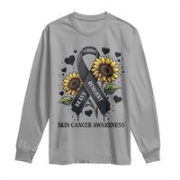 Sunflower Skin Cancer Awareness Long Sleeve Shirt Brave Strong Resilient