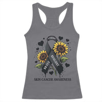 Sunflower Skin Cancer Awareness Racerback Tank Top Brave Strong Resilient